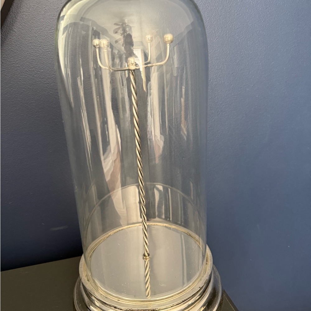 Pottery Barn  silver and glass dome for necklaces